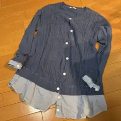 【フリー】Studio CLIP サマーニット　カーディガン 長袖 綿　麻リネン