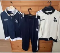 LAドジャース ストライプジャージトラックジャケット&パンツ L Lサイズ 