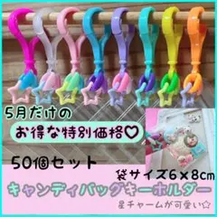 ワークショップに キャンディバッグキーホルダー 50個セット 星 220B