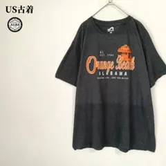 US古着　Tシャツ　USA直輸入　OrangeBeach　グレー　オレンジ　XL