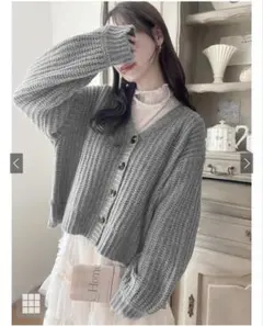 GRL グレイル ♡編みニットカーディガン