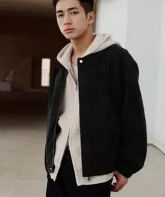 9612 美品 WYM LIDNM FAUX SUEDE ZIP BLOUSON