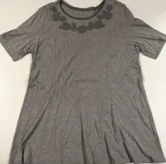【SALE】半袖チュニック　グレー系　フリーサイズ　綿100%