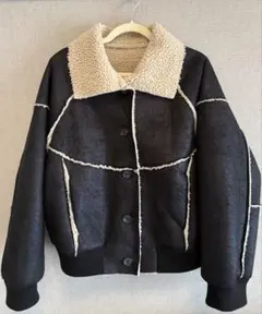 【LOWRYS FARM】ボアムートンブルゾン　ブラック