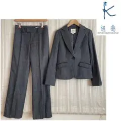 組曲　秋冬物 グレー　ストレッチパンツスーツ2