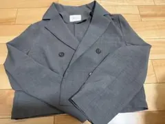 グレー ダブルブレスト テーラードジャケット