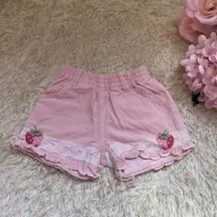 シャーリーテンプル　ショートパンツ　いちご ピンク　80のサムネイル