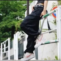 nyskr様専用【美品】Nike 黒 ハイライズ ウーブン カーゴ パンツ M