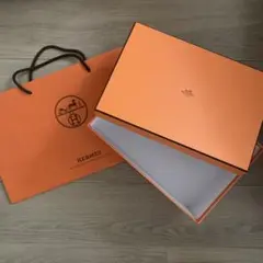 HERMES オレンジ ショップ袋と箱 セット
