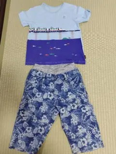 キッズ服 ①Tシャツ 130cm ベルメゾン② ハーフパンツ 140cmのサムネイル