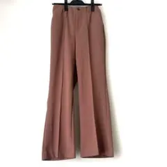 ブラウン ハイウエスト パンツ　オフィスカジュアル　ピンク