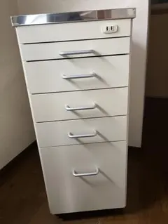 【引き取り限定】隙間家具 ステンレス天板収納 白 スライドテーブル付き