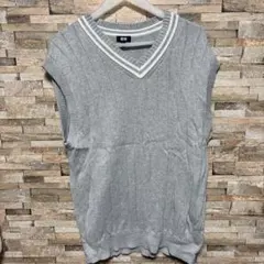 グレー Vネック ベスト ノースリーブ