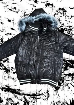 00s archiveお兄系グランジ ダウンジャケットy2k ファー取り外し可能