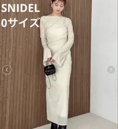 0サイズ　SNIDEL フロッキーベロアドレープドレス