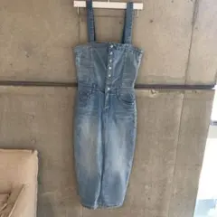 レディース オーバーオール サロペット デニム 無袖