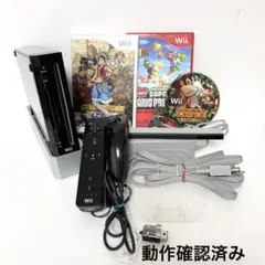 Nintendo Wii本体セット ブラック　リモコン　ソフト付き
