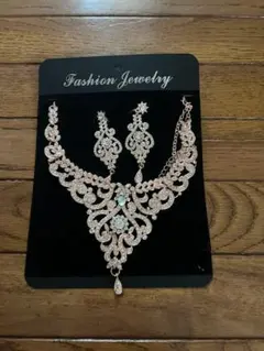 ローズゴールド ネックレスとイヤリングセット