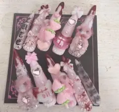 痛ネイル/量産型/地雷系/平成女児/ロングネイル/ネイルチップ ハンドメイド品