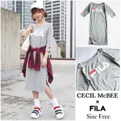 【美品】激レア★ CECIL McBEE × FILA コラボ オフショルワンピ