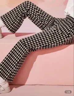 SHEIN　アーガイル フレアパンツ 8Y