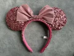 ミニー耳カチューシャ ピンク スパンコール