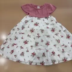 petit main フラワープリント ワンピース 90