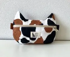 ☆猫ファスナーポーチ☆三毛猫柄☆
