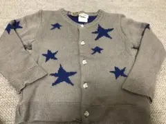センスオブワンダー　カーディガン　100 スター　星柄　グレージュ　ベージュ　青