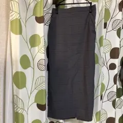 チェックナロースカート　グレー　S GU