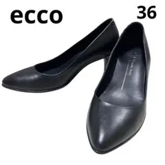 ecco プレーンパンプス 本革 レザー ブラック　36 冠婚葬祭　就活のサムネイル