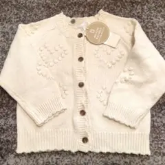 アイボリー ハート模様 ニットセーター