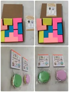 カラフルな形状の付箋セット、メモ帳2冊‼️新品