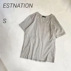 ESTNATION　Tシャツ　コットン　 Vネック　半袖　無地　日本製のサムネイル