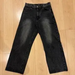 BEAMS HEART ブラックデニム　ワイド