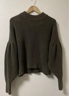 最終値下　H&M リブニットセーター チャンキーニット カーキグリーン　セーター