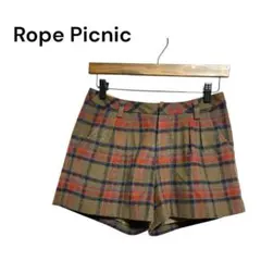 Rope Picnic チェック柄 ウール混ショートパンツ　 S相当