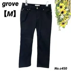 グローブ　grove クロップドパンツ M ストレッチ性あり黒　七分丈カジュアルのサムネイル