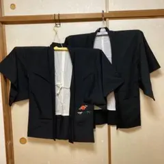 女性用羽織 黒の花柄刺繍　昭和レトロ　 2枚まとめて