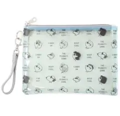 スヌーピー コスメポーチ クリア フラットポーチ　ハンドタオルのおまけ付き