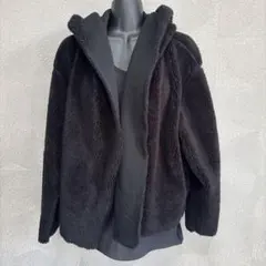 美品 グローバルワーク フード付きポンチョ コート M ブラック