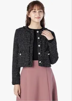【新品・タグ付き】LAISSE PASSEツイードノーカラージャケットのサムネイル