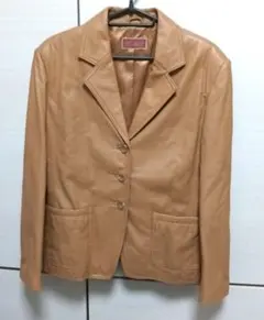 REAL LEATHER キャメル色 羊革 レザージャケット 13