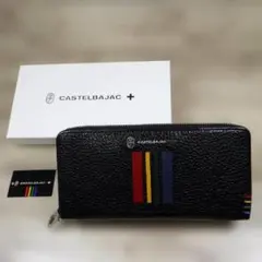 カステルバジャック 定価2万2000円 黒 モノグラム柄 長財布 レザー