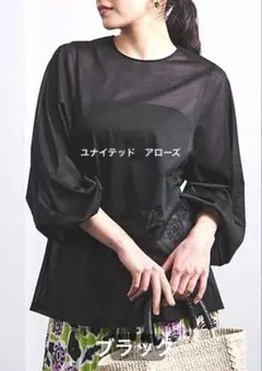 美品！ユナイテッドアローズ シアーパフスリーブカットソー　フリー