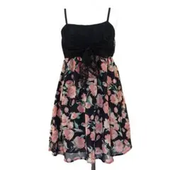 y2k フェアリーグランジ キャミソール チュニック 花柄 レース リボン M