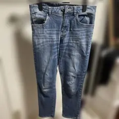 シネマクラブ ストレートデニムパンツ ストレッチ有 青 Lサイズのサムネイル