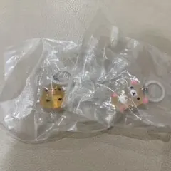 リラックマ クリア マスコット チャーム めじるしアクセサリー 2点セット①
