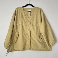 Samansa Mos2 blue オーバーサイズ　ノーカラージャケット