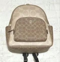 coach コート バックパック・ブロックド シグネチャー キャンバス